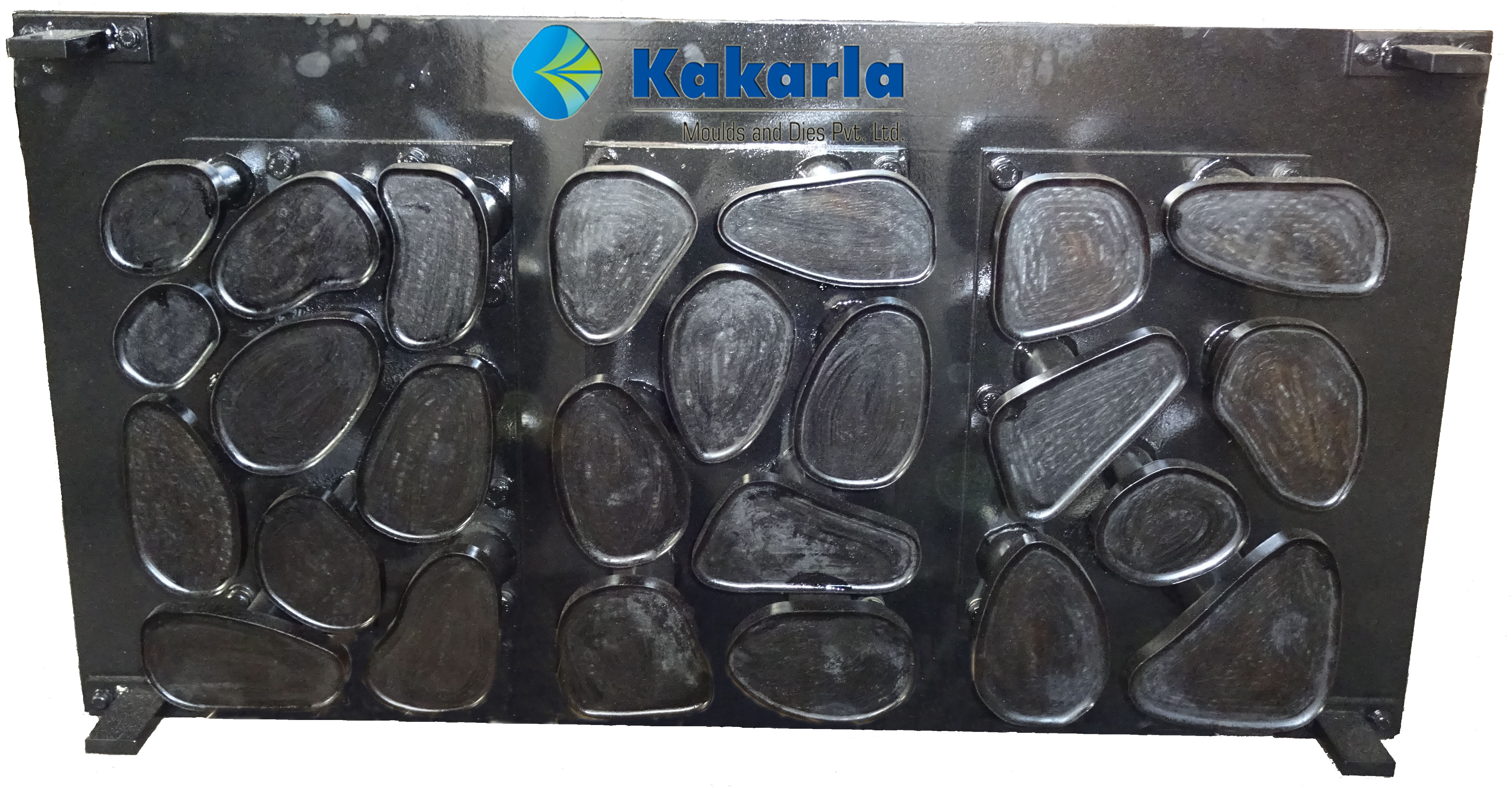 3 Cavity Pebble Grass Paver Top Mould - Masa Machine